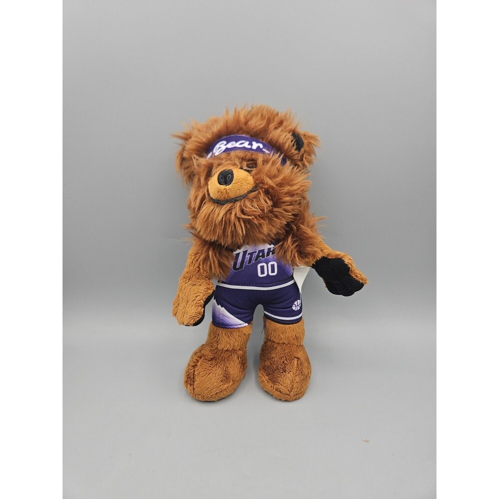 Utah Jazz NBA Plush Bear Mascot Jersey #00 Brown/White Purple Bleacher Creature